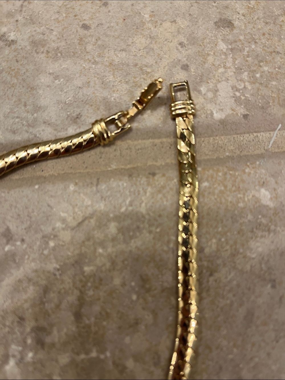 Vintage Gold with Clear Stone Necklace and Earrings - Picture 6 of 6